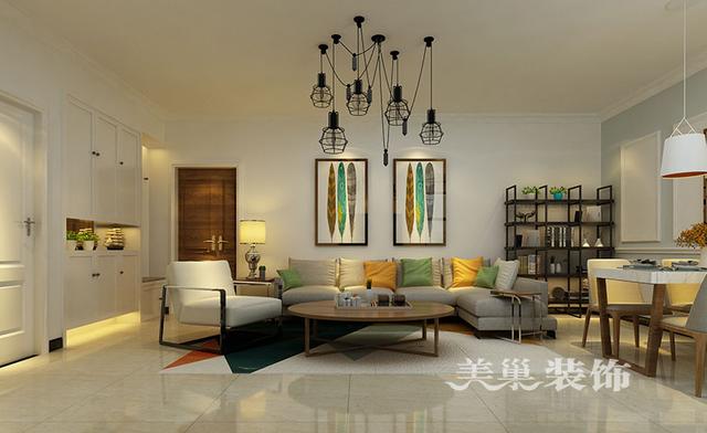 105平三室現代簡約風裝修，全包造價11.5萬，營造一種輕松、自由的環境。