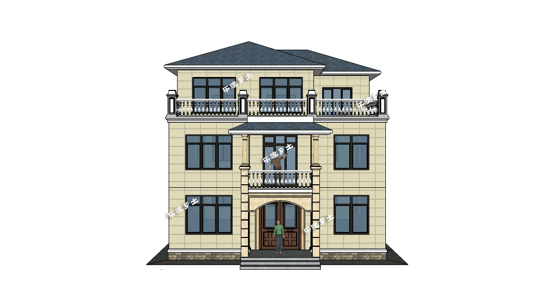 三層簡歐農村自建房，戶型方正，簡潔、樸實，是鄉村自建房不錯的選擇。