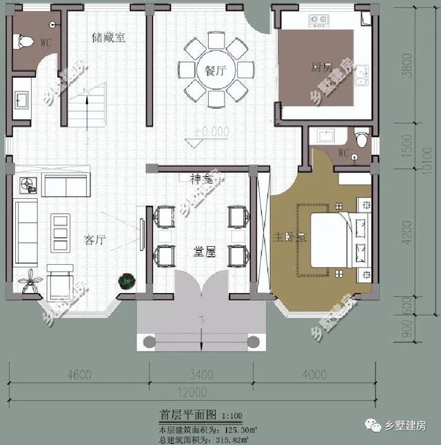 12X11米三層農村別墅設計圖，大氣時尚，造價只要26萬？