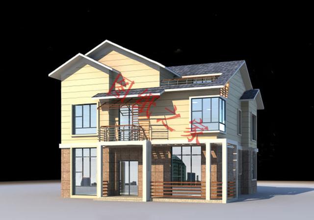 二層簡約新農(nóng)村別墅設(shè)計(jì)圖，經(jīng)典又實(shí)用，都非常符合農(nóng)村居住的需求。