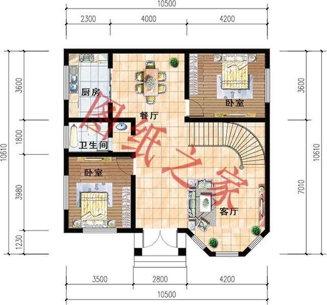 二層簡約新農(nóng)村別墅設(shè)計(jì)圖，經(jīng)典又實(shí)用，都非常符合農(nóng)村居住的需求。