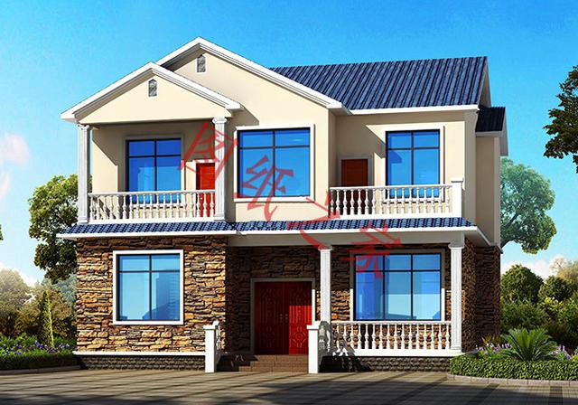 二層簡約新農(nóng)村別墅設(shè)計(jì)圖，經(jīng)典又實(shí)用，都非常符合農(nóng)村居住的需求。