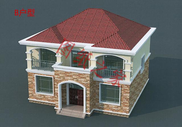 二層簡約新農(nóng)村別墅設(shè)計(jì)圖，經(jīng)典又實(shí)用，都非常符合農(nóng)村居住的需求。