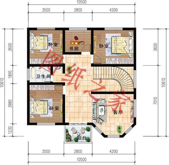 二層簡約新農(nóng)村別墅設(shè)計(jì)圖，經(jīng)典又實(shí)用，都非常符合農(nóng)村居住的需求。