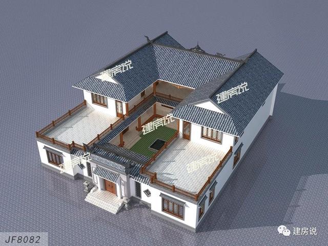 二層中式四合院別墅設計圖，國人內心最美的房子
