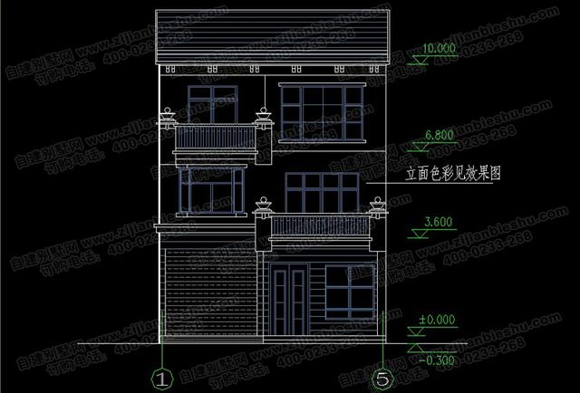 占地80平的三層小戶型別墅設計圖，帶車庫+前后帶露臺，功能齊全，造價20萬