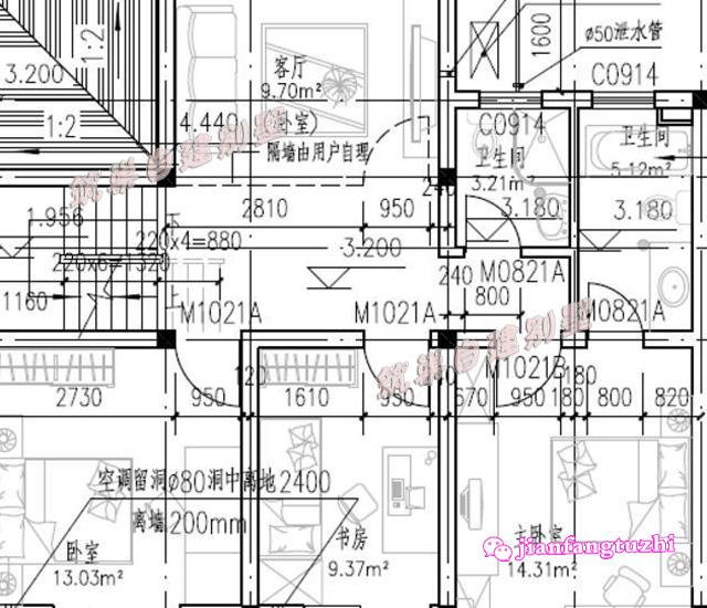 3棟占地90平的二層別墅設計圖，造價15萬元以內，實用且實惠，非常適合農村小家庭居住