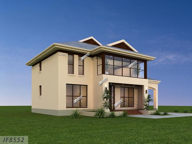 130平二層別墅設(shè)計(jì)圖，帶旋轉(zhuǎn)樓梯+車庫(kù)，真實(shí)用！