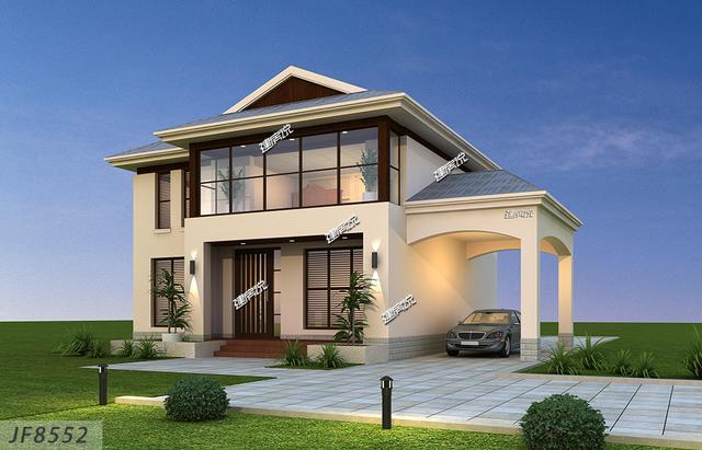 130平二層別墅設(shè)計(jì)圖，帶旋轉(zhuǎn)樓梯+車庫(kù)，真實(shí)用！