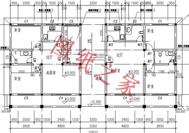 5款兄弟雙拼別墅設計圖，美觀大氣，而且造價還不高。
