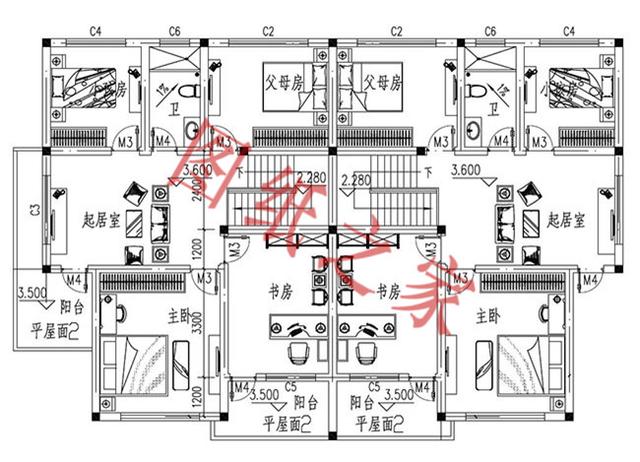 5款兄弟雙拼別墅設計圖，美觀大氣，而且造價還不高。