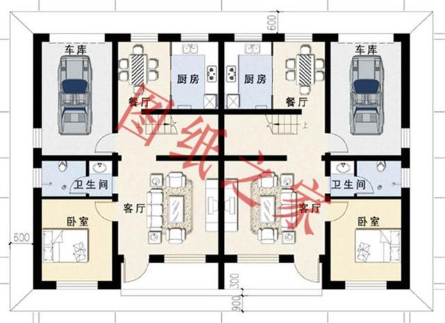 5款兄弟雙拼別墅設計圖，美觀大氣，而且造價還不高。