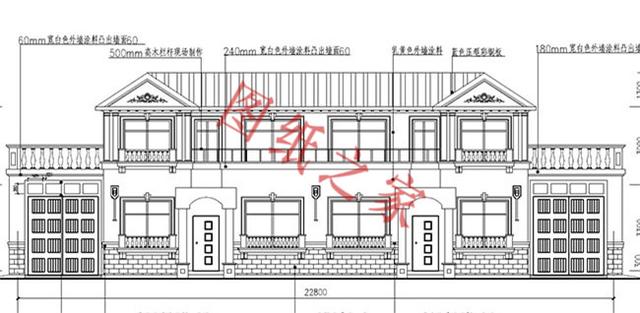 5款兄弟雙拼別墅設計圖，美觀大氣，而且造價還不高。