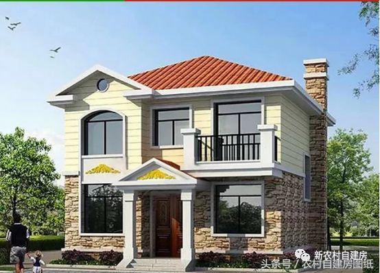 8X8米二層農(nóng)村別墅設(shè)計(jì)圖，戶型方正，精美大氣，造價(jià)經(jīng)濟(jì)實(shí)惠