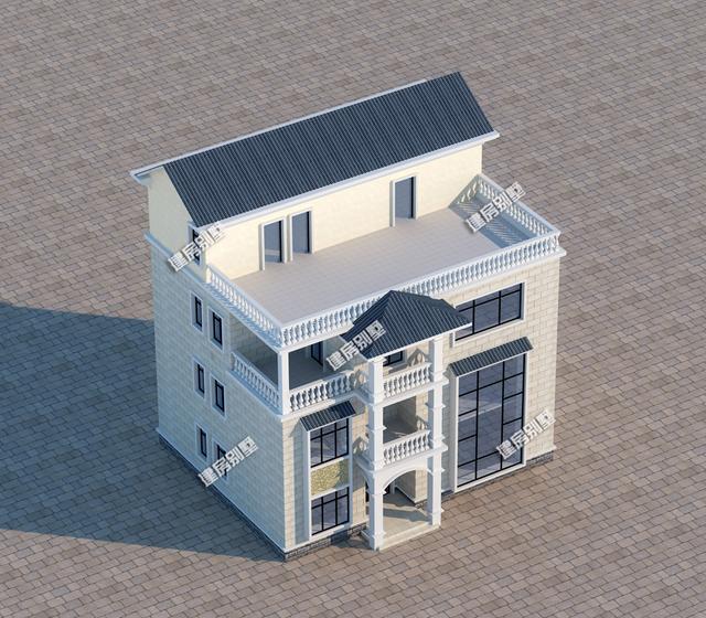 13x10米三層半農村別墅設計圖，精致漂亮，新中式+美式混搭外型，坦然接受鄰居的遠觀羨慕！