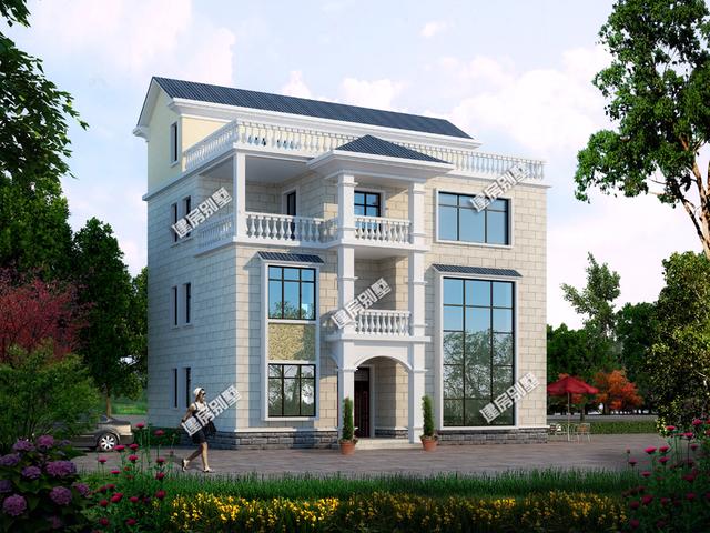 13x10米三層半農村別墅設計圖，精致漂亮，新中式+美式混搭外型，坦然接受鄰居的遠觀羨慕！