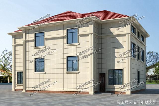 18X12.6米三層兄弟雙拼別墅設計圖，帶閣樓，經典低調，兄弟同堂不分家