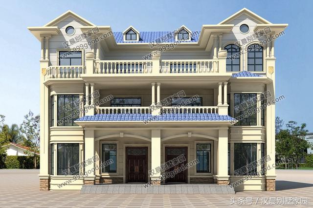 18X12.6米三層兄弟雙拼別墅設計圖，帶閣樓，經典低調，兄弟同堂不分家