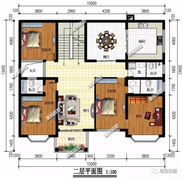 一屋多戶的別墅設計圖，外觀大氣，結構實用，越看越喜歡！