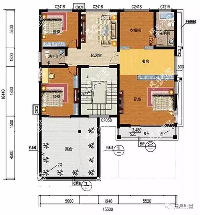 一屋多戶的別墅設計圖，外觀大氣，結構實用，越看越喜歡！
