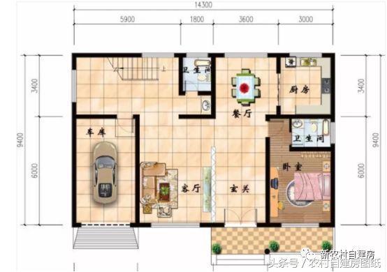 經典帶車庫二層設計圖 外觀舒適！造價實惠！