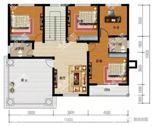 帶煙囪的別墅設計圖，外觀精美，設計獨特!