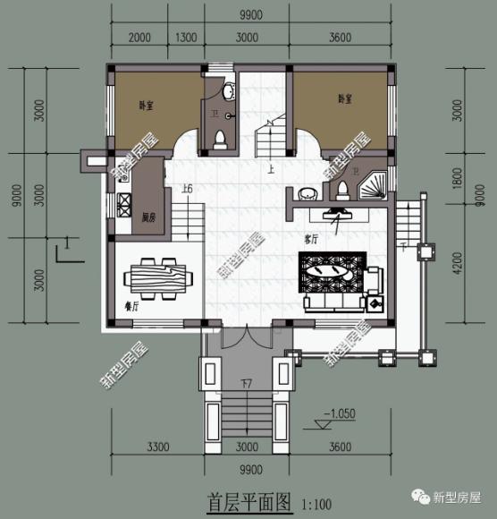 養老房設計圖，占地面積小，外觀美造價小！