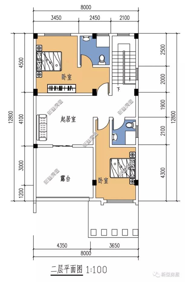 養老房設計圖，占地面積小，外觀美造價小！