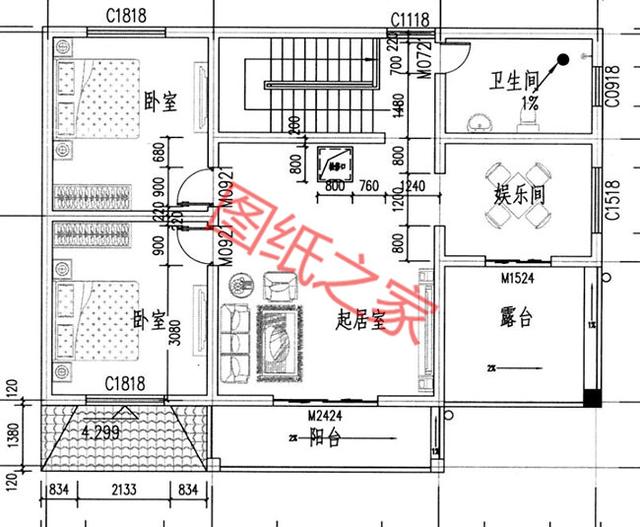 5套二層別墅設(shè)計圖，外觀精美設(shè)施齊全，供您參考