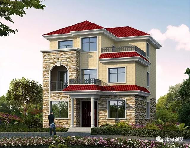 面寬9米多的別墅設(shè)計(jì)圖，主體造價(jià)低，外觀精美!