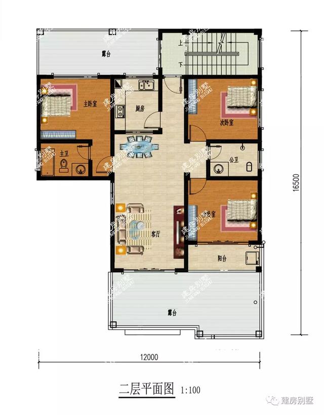 面寬12米的別墅設計圖，最便宜的主體造價20萬。