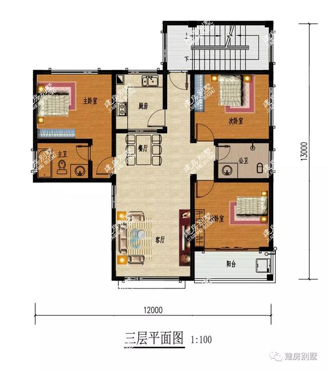 面寬12米的別墅設計圖，最便宜的主體造價20萬。