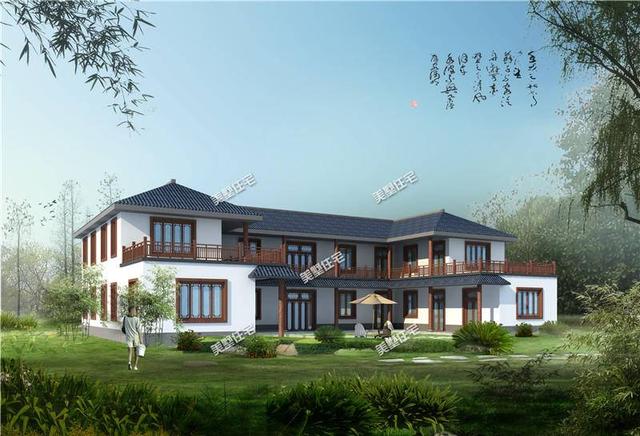 新中式四合院別墅設計圖，送給父母最舒適的環境！