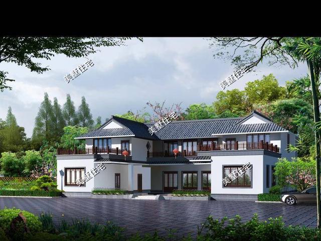 新中式四合院別墅設計圖，送給父母最舒適的環境！