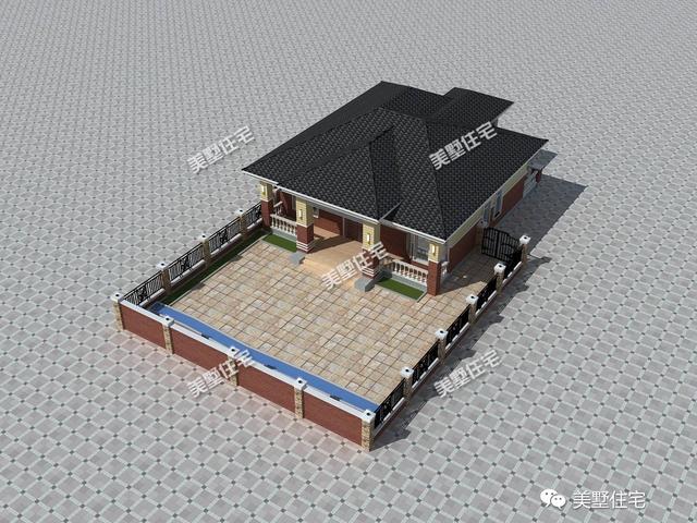 帶院子的一層農村自建房，造價低廉，經典戶型。