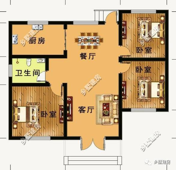 一層別墅設計圖，遠離城市的喧囂，還您清新自然。