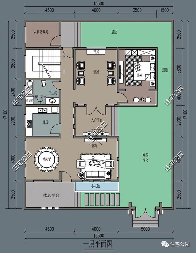 兩層別墅設計圖，經濟實用，外型美觀，布局合理。