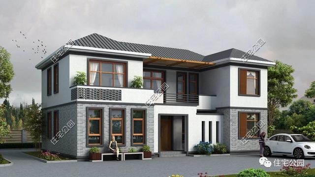 兩層別墅設計圖，經濟實用，外型美觀，布局合理。