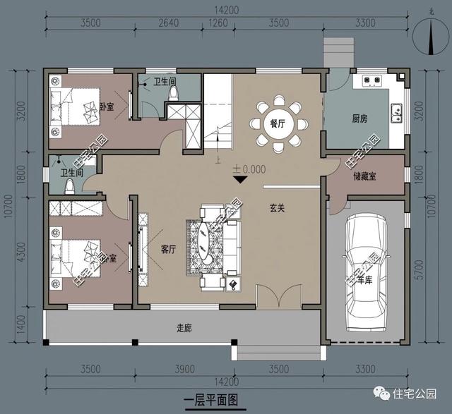 兩層別墅設計圖，經濟實用，外型美觀，布局合理。