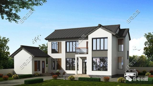 兩層別墅設計圖，經濟實用，外型美觀，布局合理。