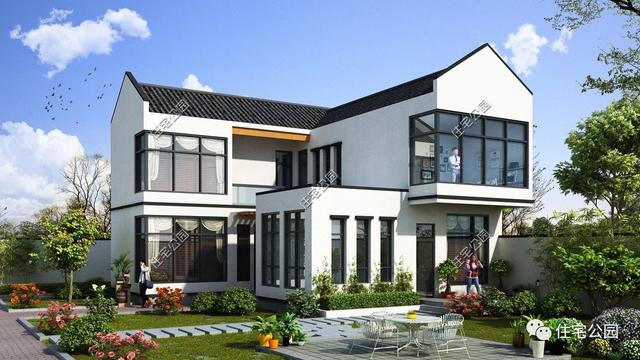 兩層別墅設計圖，經濟實用，外型美觀，布局合理。