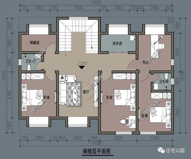 兩層別墅設計圖，經濟實用，外型美觀，布局合理。