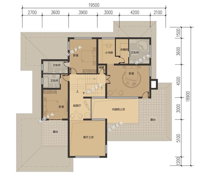 美式別墅設計圖，造型舒展，層次豐富。