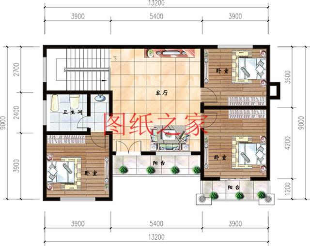 二層別墅設計圖，外觀新穎漂亮、布局科學合理，您的首選！