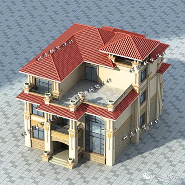 三層歐式復式別墅設計圖，挑空客廳多陽臺，讓您樂趣無窮！