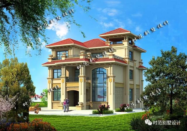 三層歐式復式別墅設計圖，挑空客廳多陽臺，讓您樂趣無窮！