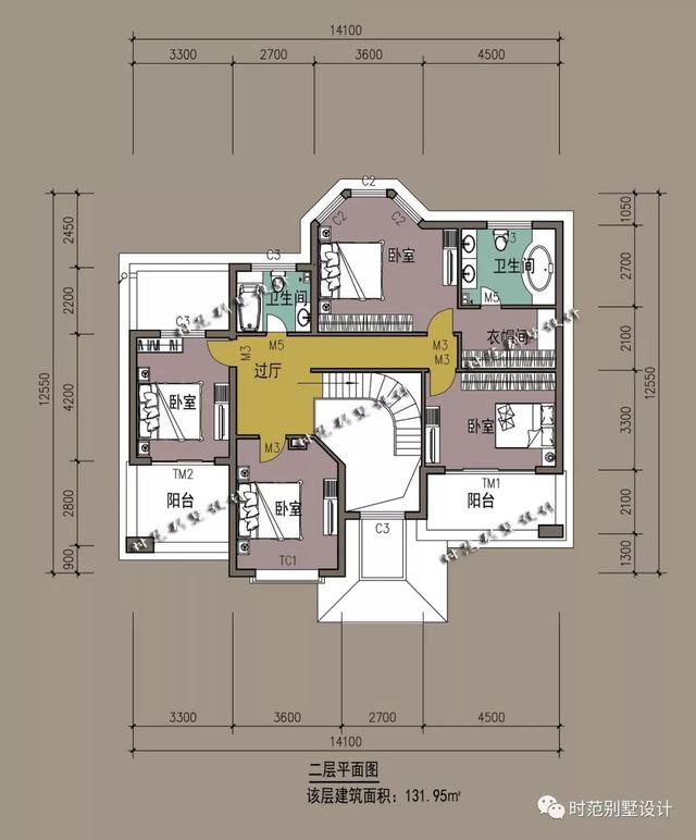 兩層歐式別墅設計圖，帶車庫，環境清幽，采光好。