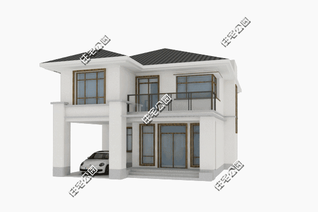 現代別墅設計圖，外觀造型簡單大方，藝術感十足。