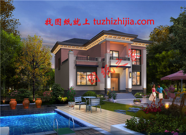 農(nóng)村最好看兩層小樓圖及全套CAD施工圖紙，新中式風(fēng)格，簡潔大氣