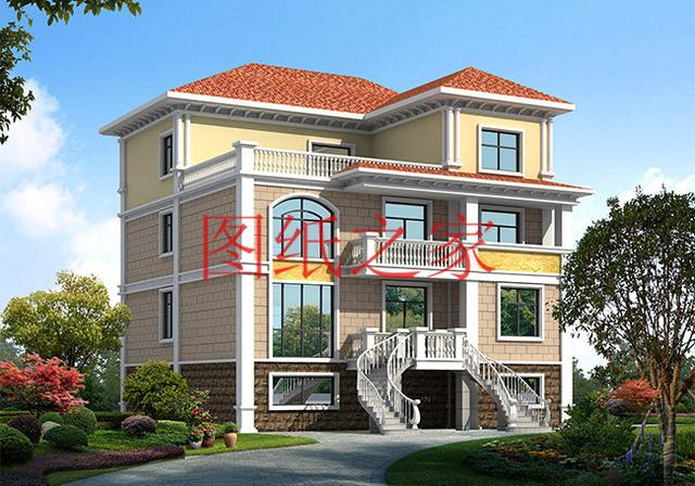 非常豪華大氣的農村四層別墅設計圖，建成之后肯定人人羨慕